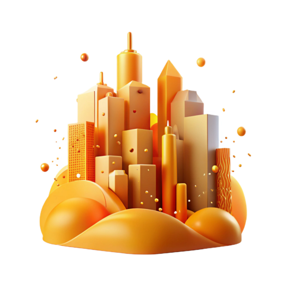 extraordinary minimalist City Skyline Silhouette Isolated Element high resolution png