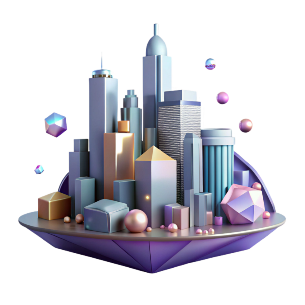 elegant minimalist City Skyline Silhouette Isolated Element exclusive png