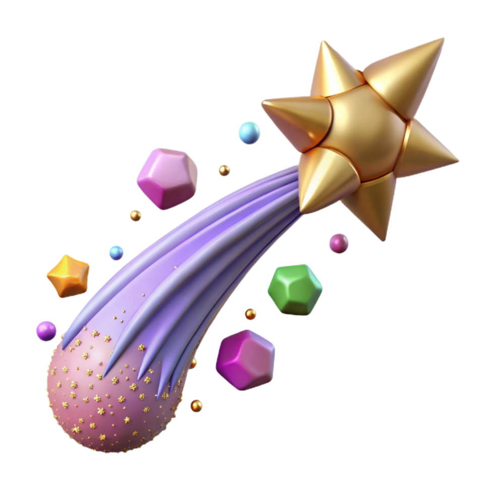 elegant abstract Comet with Long Tail Isolated on Transparent Background professional png