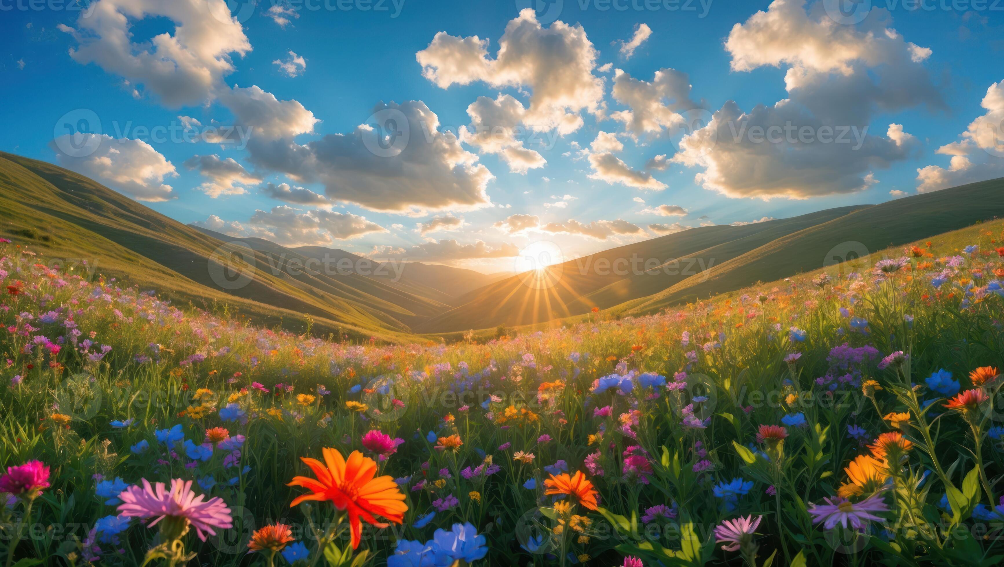 カシニョール 、【BUNCH OF FLOWERS IN MEADOW】 Colorful flower meadow in summer — Stock Photo © kelifamily