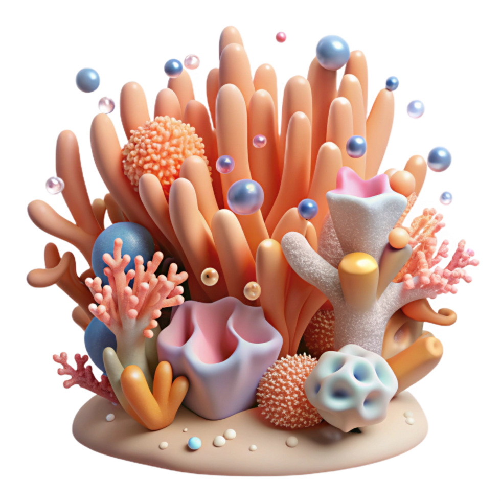 impressive modern Coral Reef Cutout on Transparent Background high resolution png