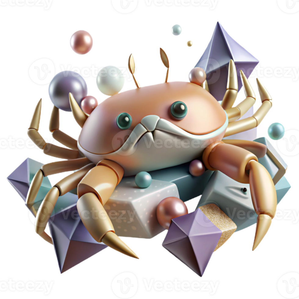 wonderful artistic Crawling Crab Hard Shell Isolated Element high quality png