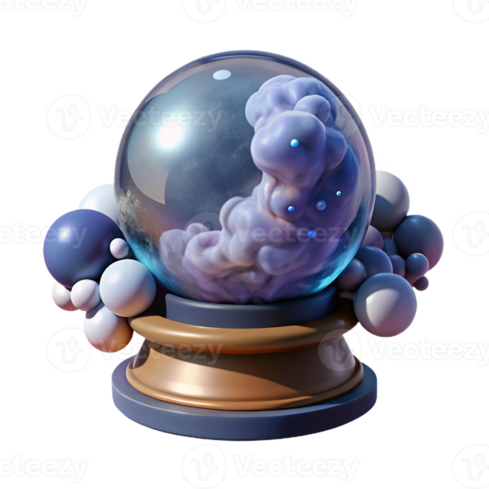 extraordinary abstract Crystal Ball Isolated with Swirling Smoke professional png