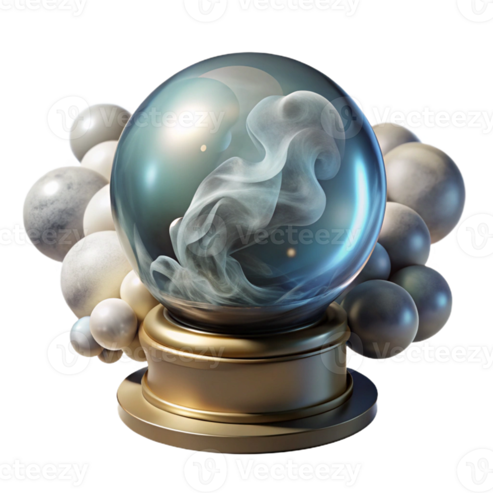 vibrant abstract Crystal Ball Isolated with Swirling Smoke png