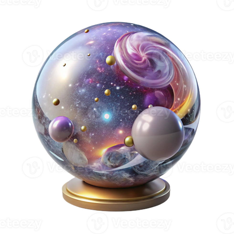 wonderful modern Crystal Ball with Swirling Nebula Isolated exclusive png