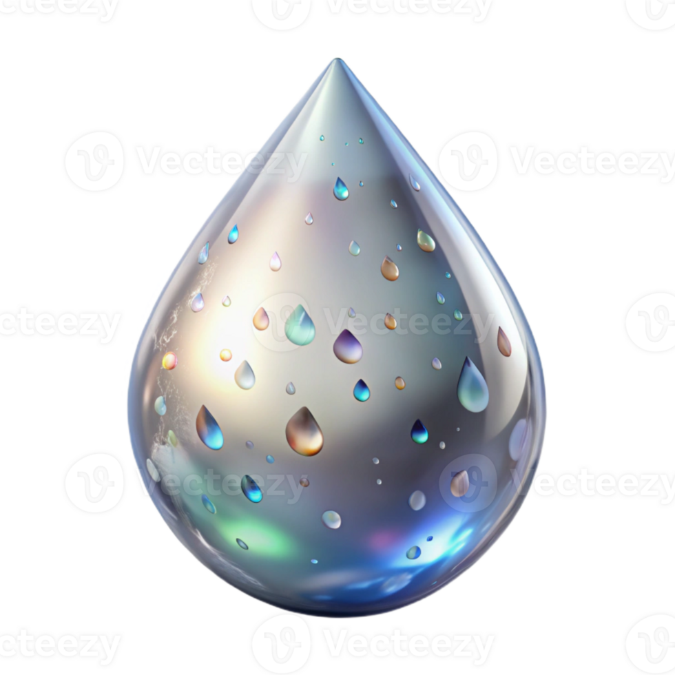 magnificent abstract Crystal Clear Water Drop with Transparent Background premium png