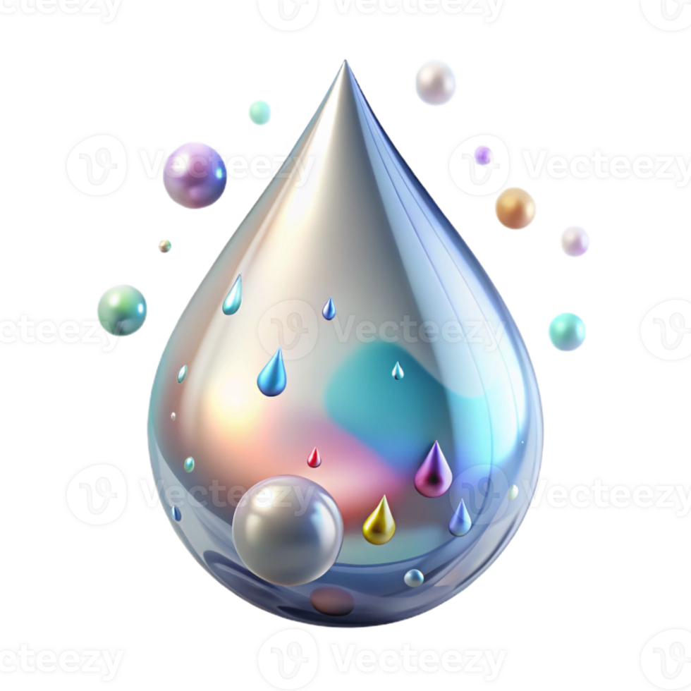 extraordinary abstract Crystal Clear Water Drop with Transparent Background png