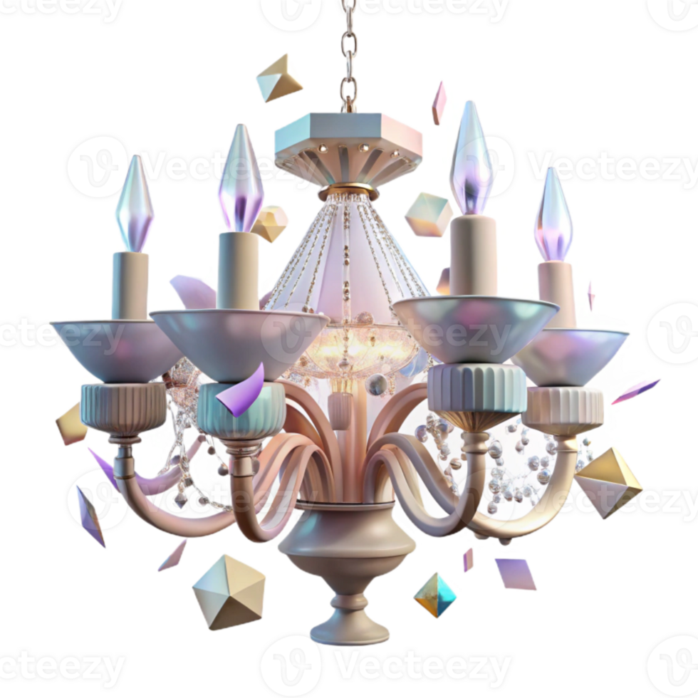 extraordinary modern Crystal Chandelier Transparent Background with Sparkling Facets detailed png