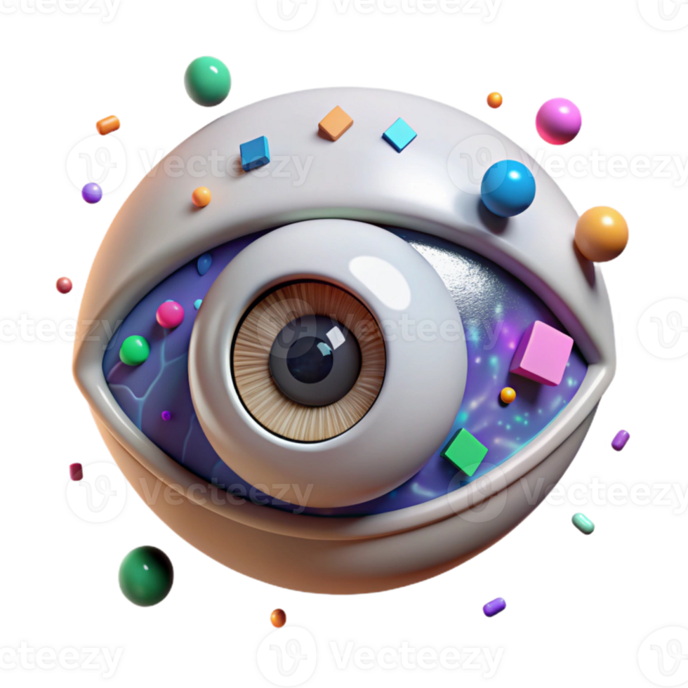 serene traditional Cybernetic Eye Close Up View Cutout detailed png