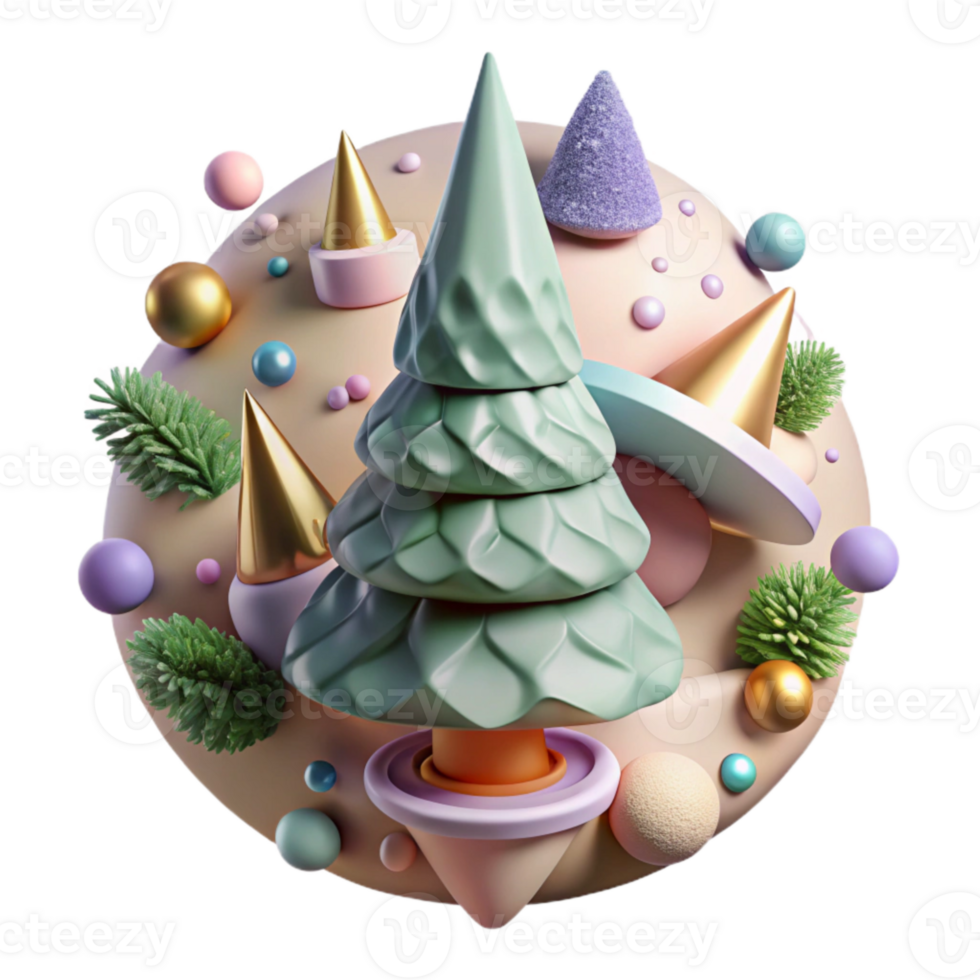 vibrant creative Cypress Tree Top View Conical Shape Cutout high resolution png