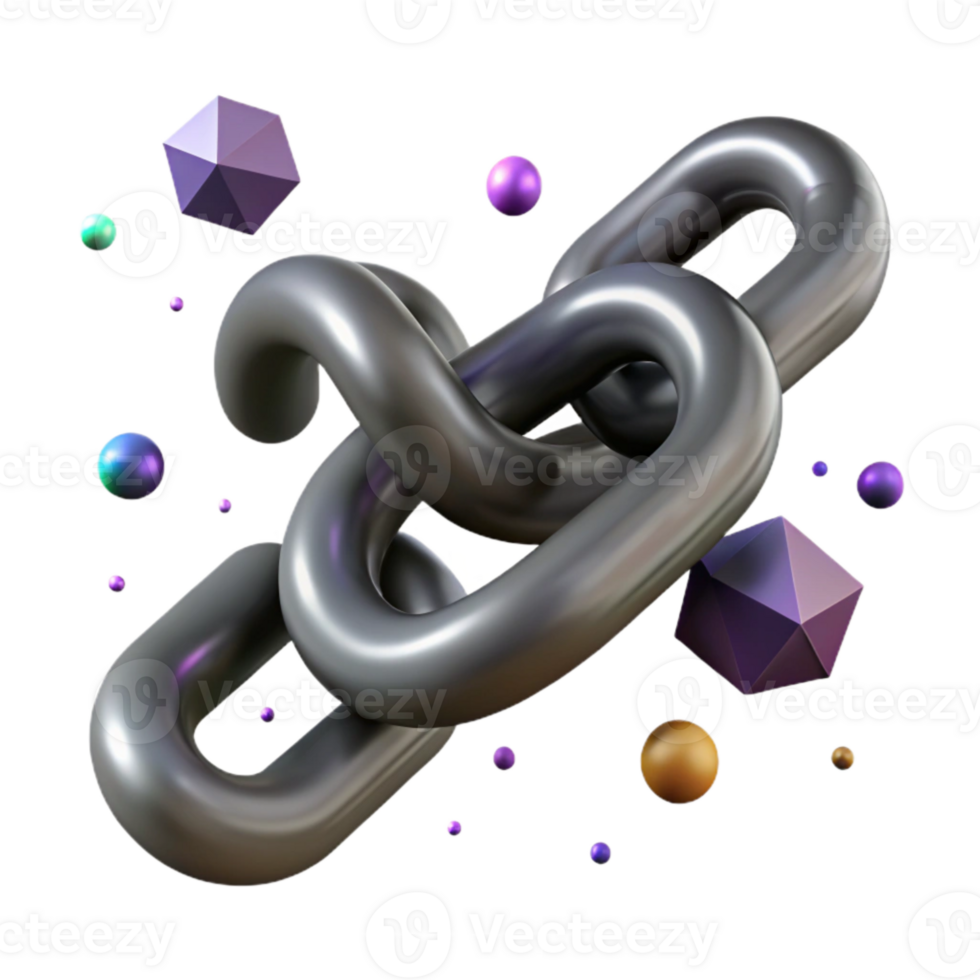 beautiful creative Dark Gray Linked Chain with Transparent Background professional png