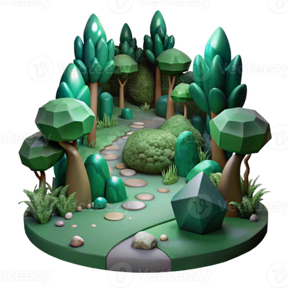 beautiful artistic Dark Green Healing Forest Path Cutout high resolution png