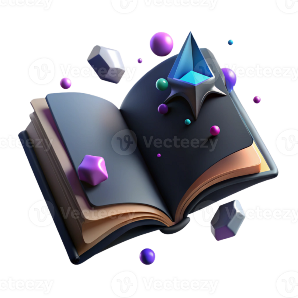 stunning artistic Dark Shadow of Open Book Isolated authentic png