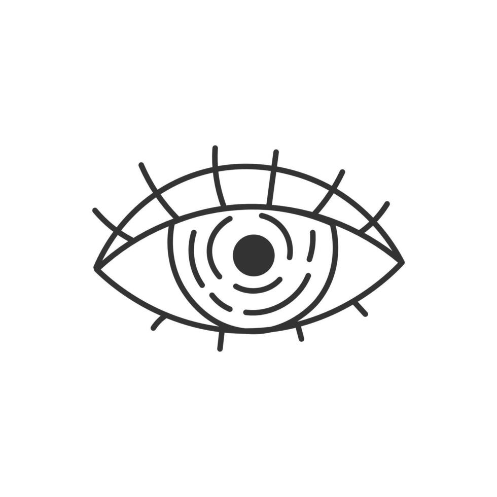 Human Eye Doodle Icon vector