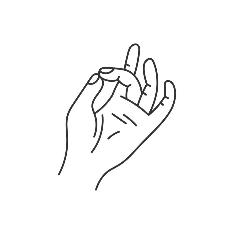 Shuni Mudra Yoga Hand Gesture vector