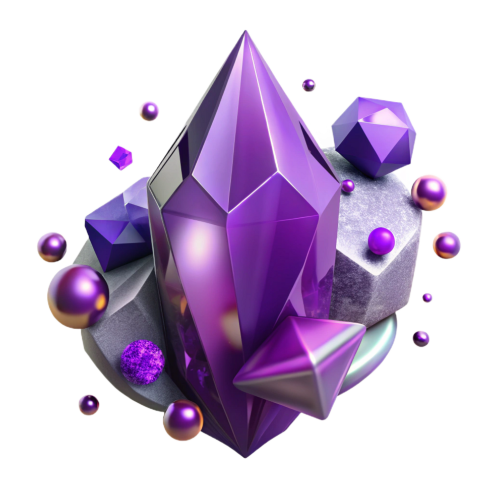 vibrant artistic Deep Purple Amethyst Transparent Background original png