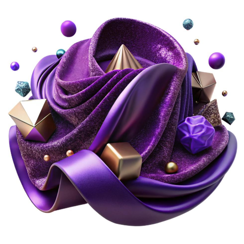 serene abstract Deep Purple Velvet Texture Isolated with Transparent Background and Luxurious Feel png