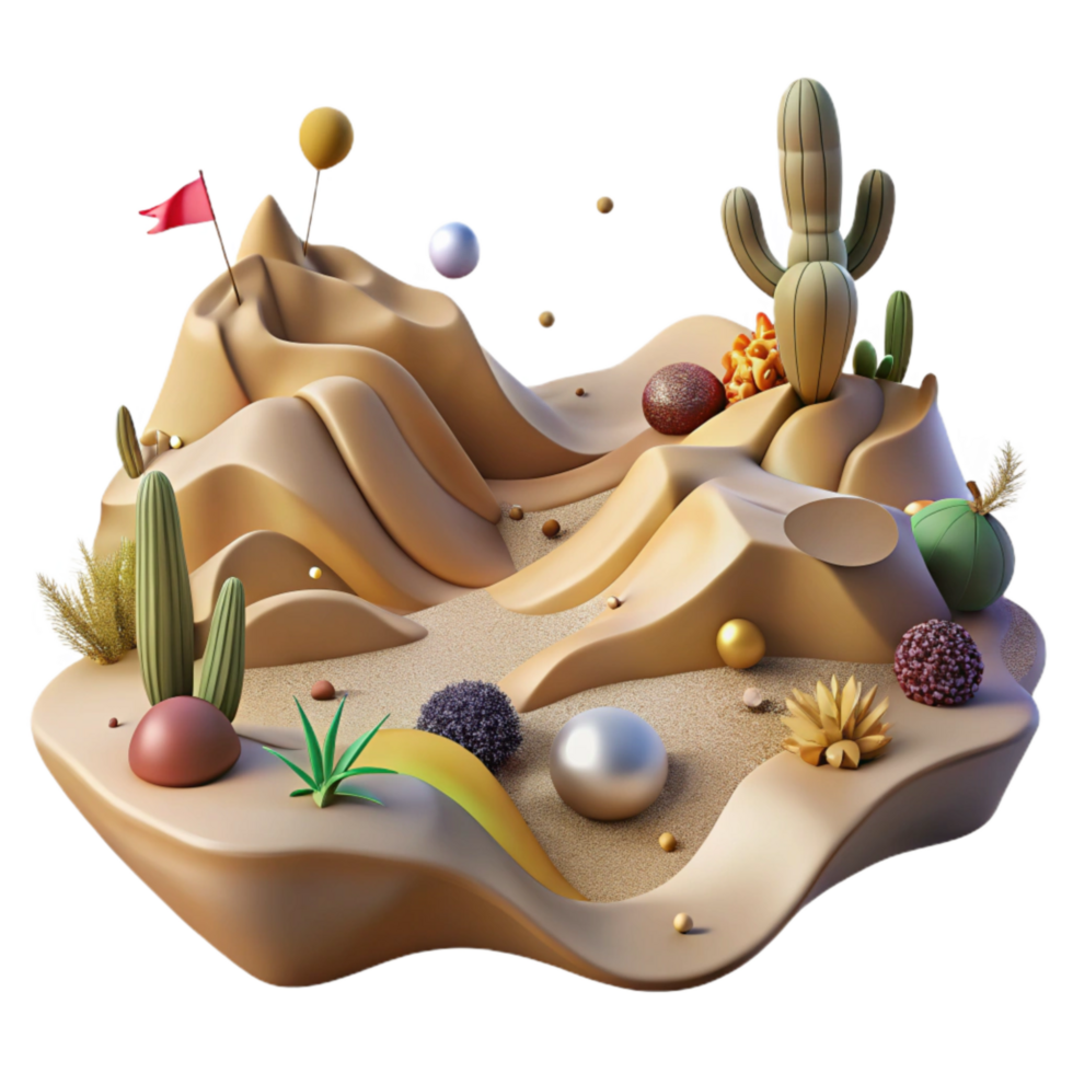 serene modern Desert Landscape Isolated with Sand Dunes high resolution png