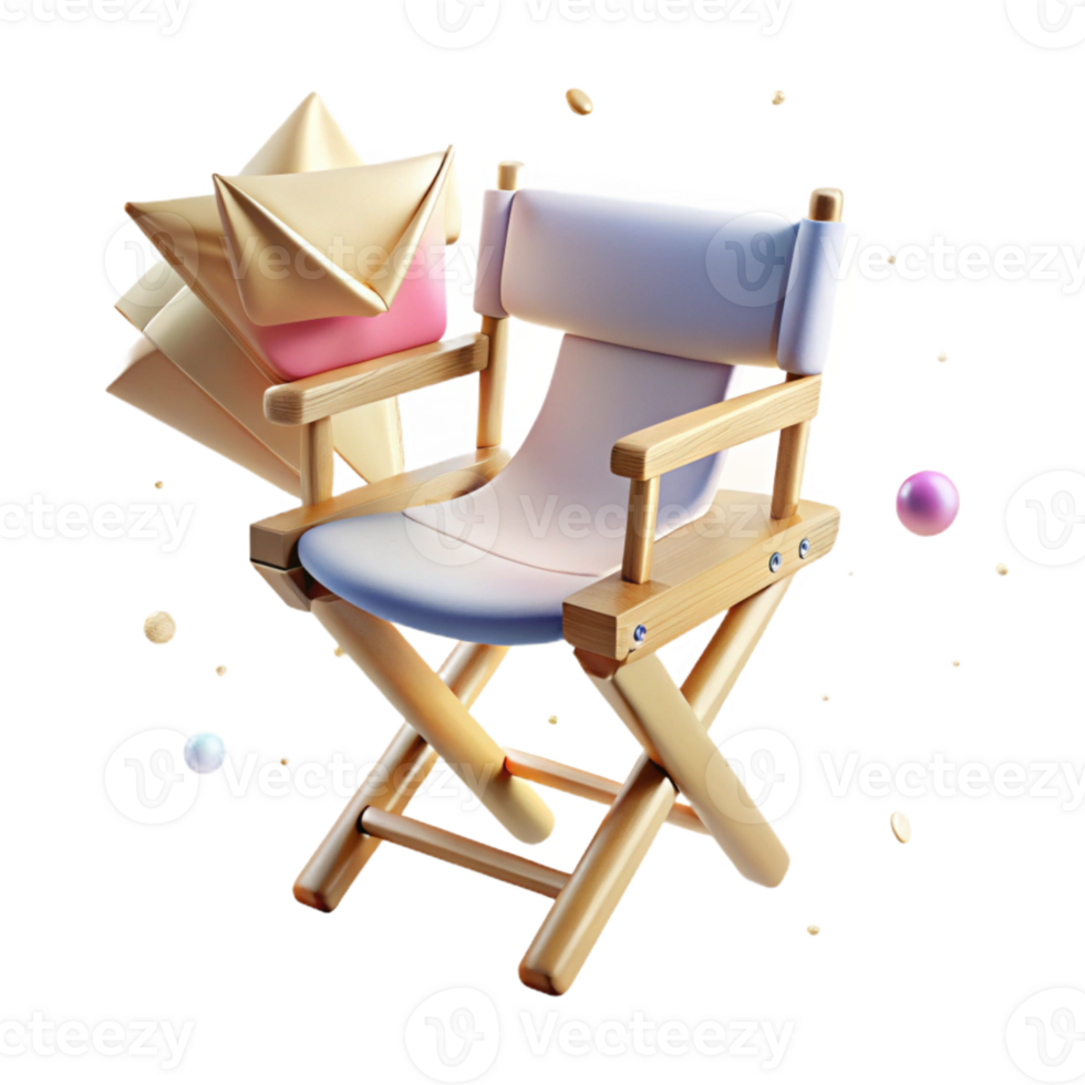 wonderful traditional Director Chair Canvas Back Transparent Background Cutout authentic png