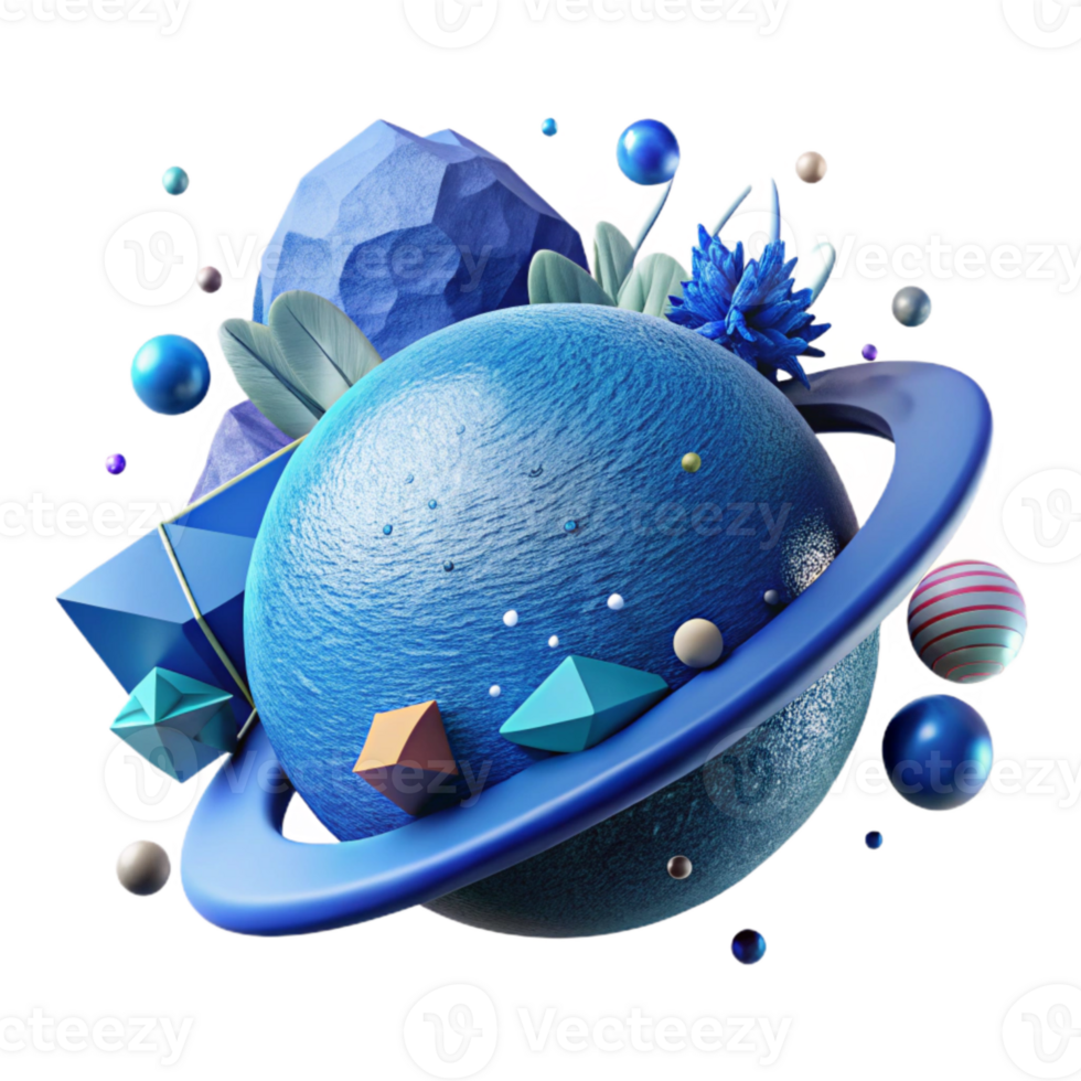wonderful abstract Distant Planet Cutout with Blue Atmosphere original png