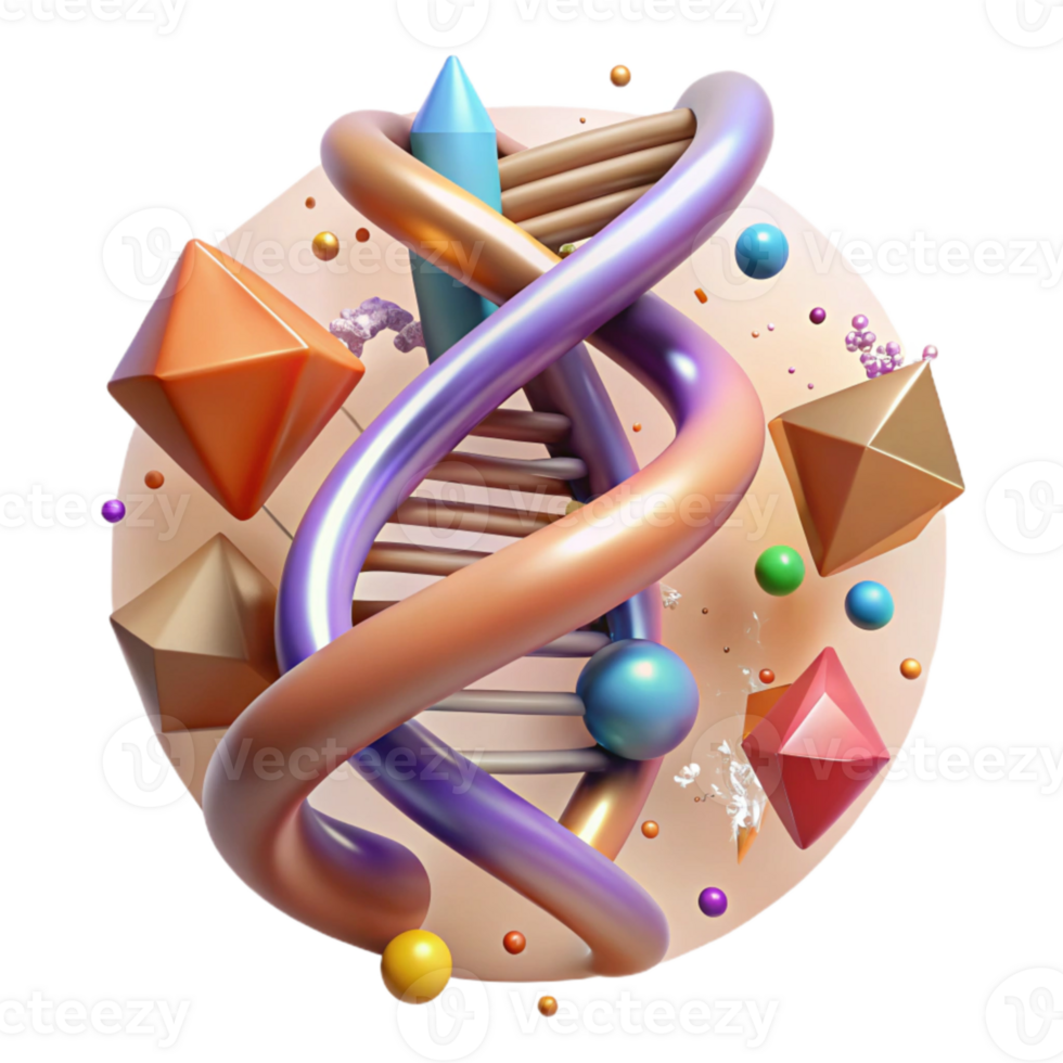 dramatic modern Dna Double Helix Cutout with Detailed Structure original png