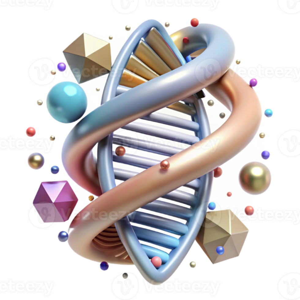 serene traditional Dna Double Helix Cutout with Detailed Structure authentic png