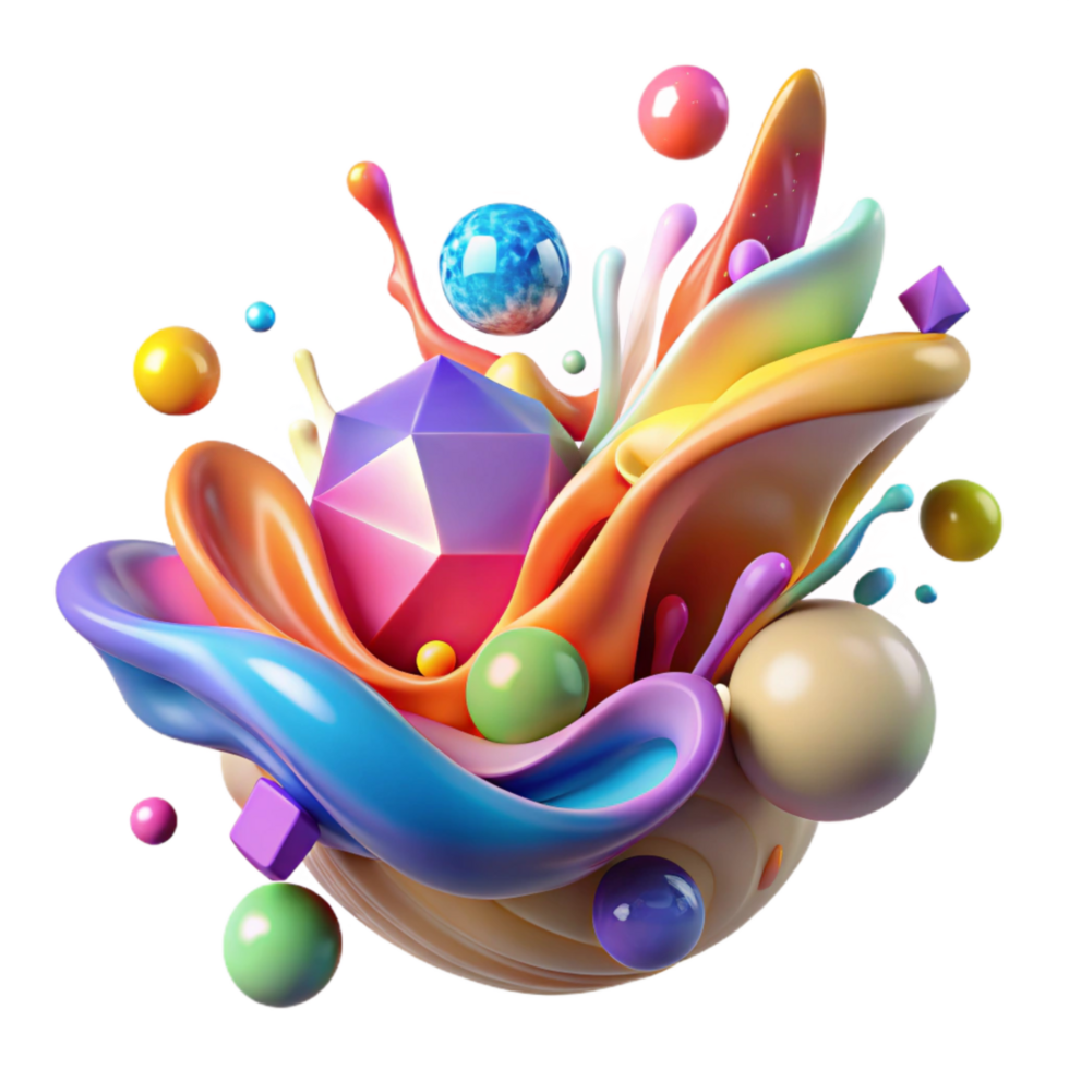 extraordinary artistic Dynamic Splash of Colorful Paint Cutout Transparent Background genuine png