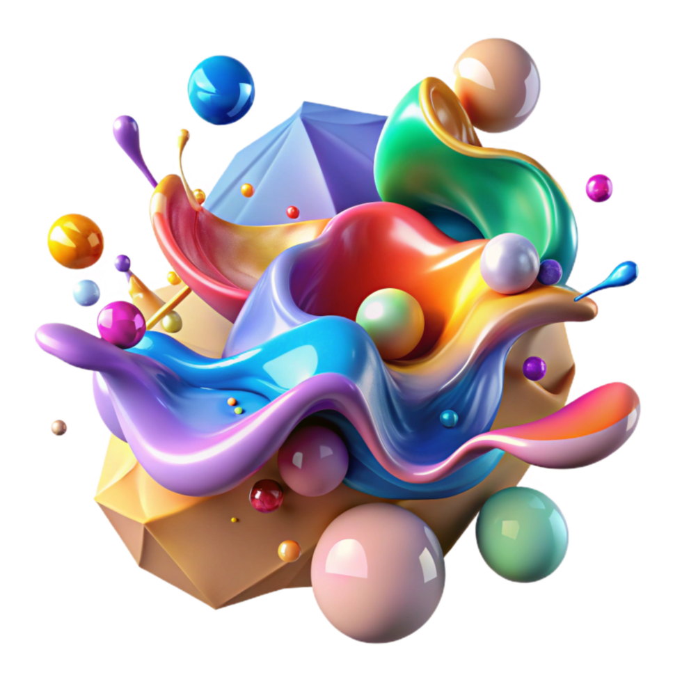dramatic artistic Dynamic Splash of Colorful Paint Cutout Transparent Background high quality png