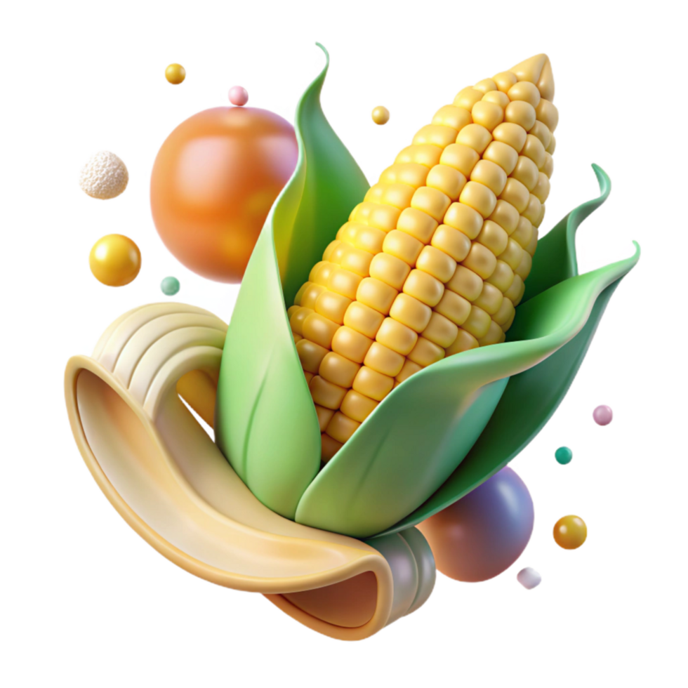 wonderful rustic Ear of Corn Husked Yellow Kernels Isolated high resolution png