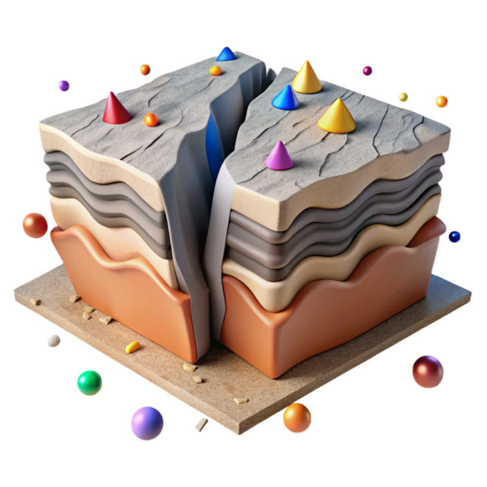 elegant contemporary Earthquake Fault Line Cutout with Shifting Ground professional png