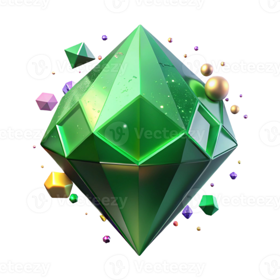 magnificent minimalist Emerald Green Gemstone Isolated Element original png