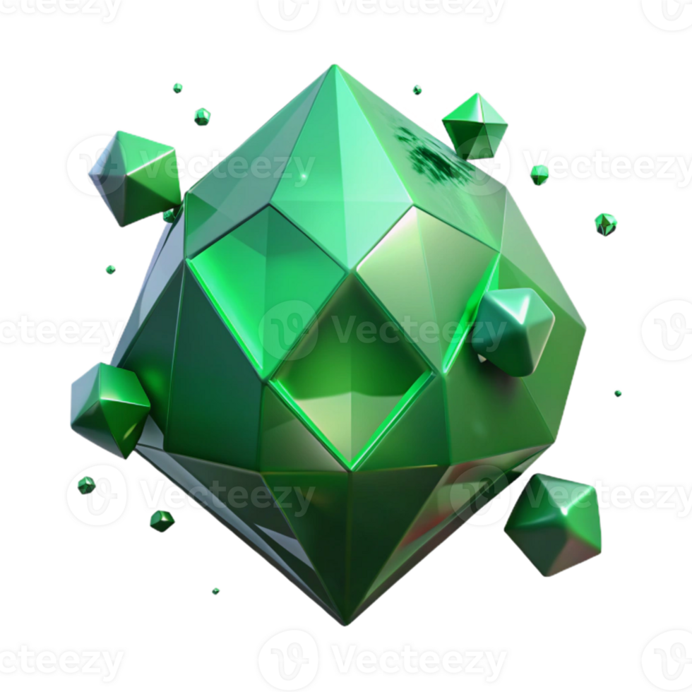 elegant creative Emerald Green Gemstone Isolated Element original png