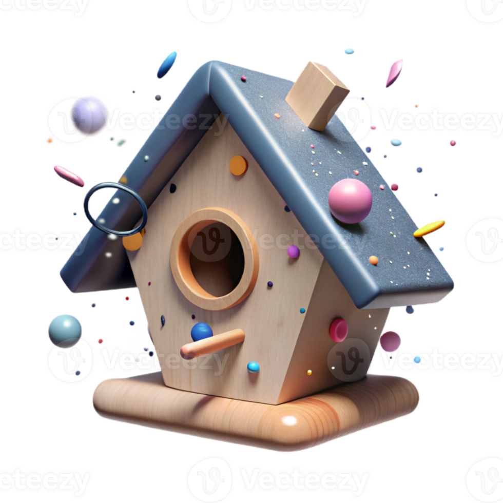 dramatic minimalist Empty Birdhouse with Hole Isolated exclusive png