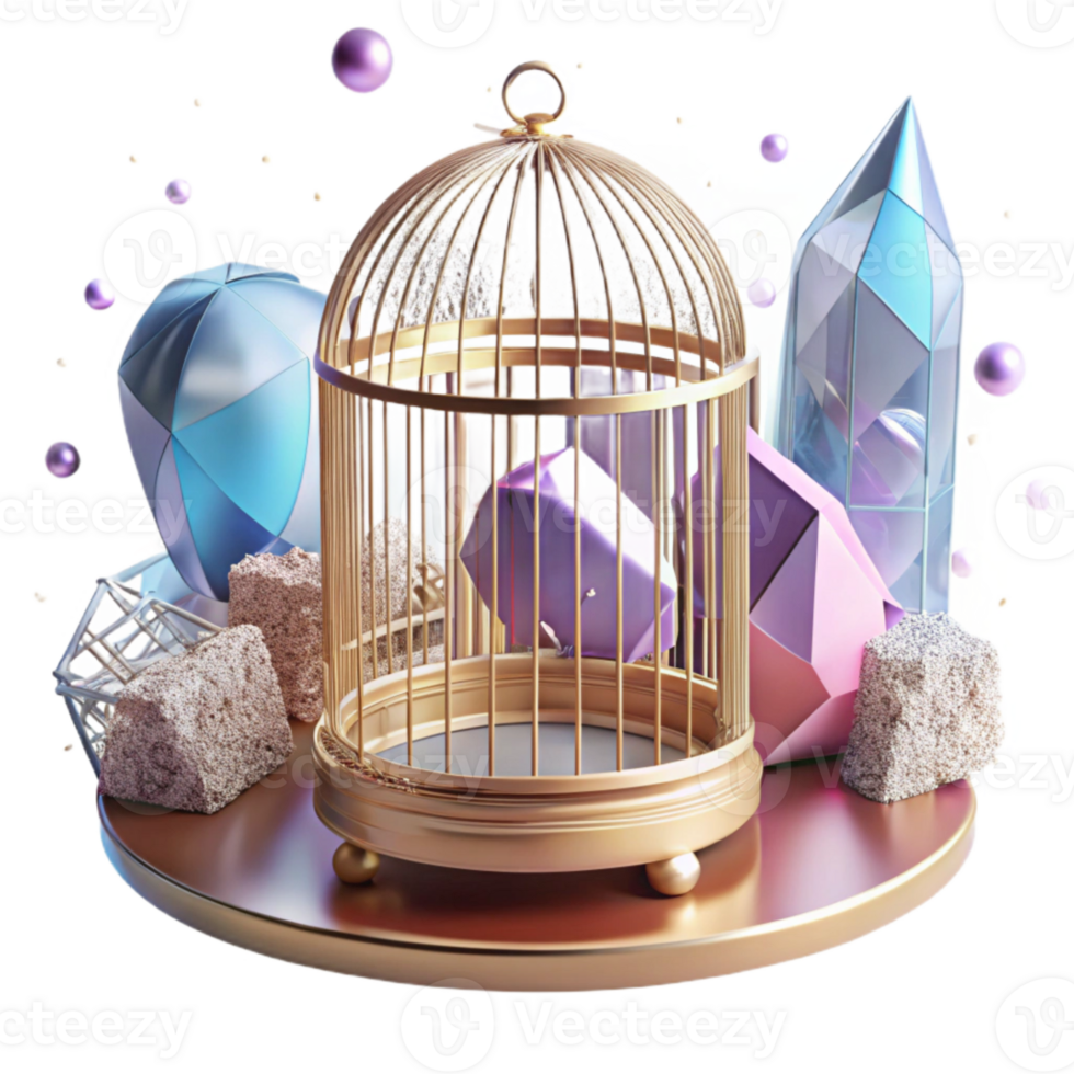 wonderful rustic Empty Birdcage Transparent Background with Open Door professional png