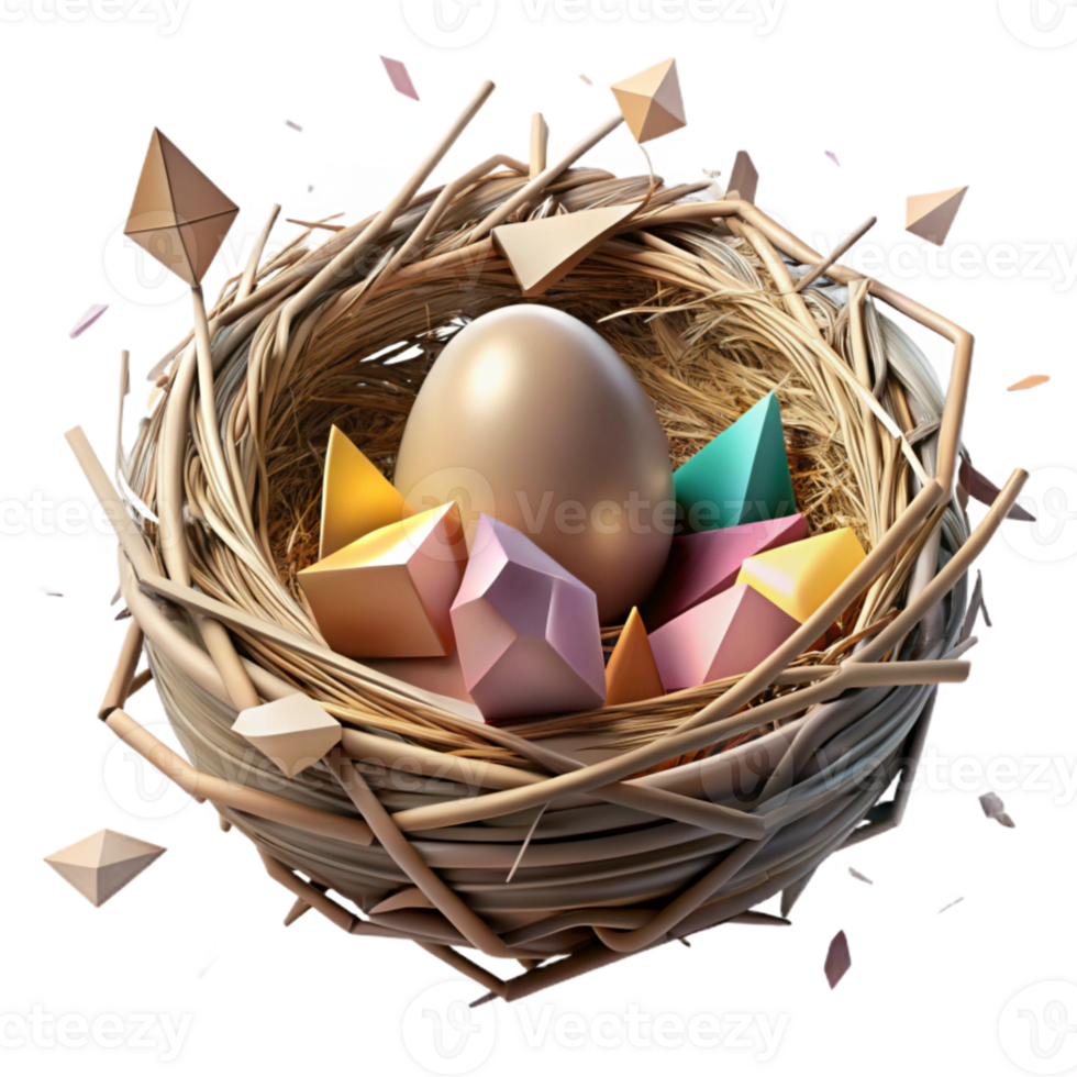 dramatic abstract Empty Bird Nest with Twigs Isolated professional png