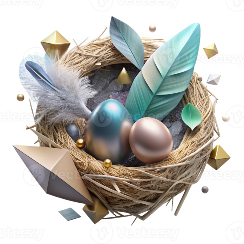 impressive rustic Empty Bird Nest Cutout with Twigs and Feathers high resolution png