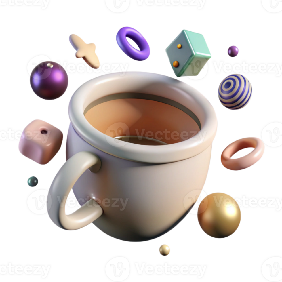 extraordinary abstract Empty Coffee Cup Isolated Element with Handle exclusive png
