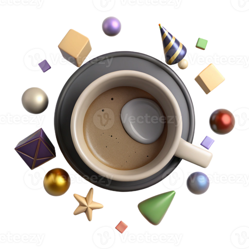 magnificent classic Empty Coffee Cup Top View Isolated high resolution png
