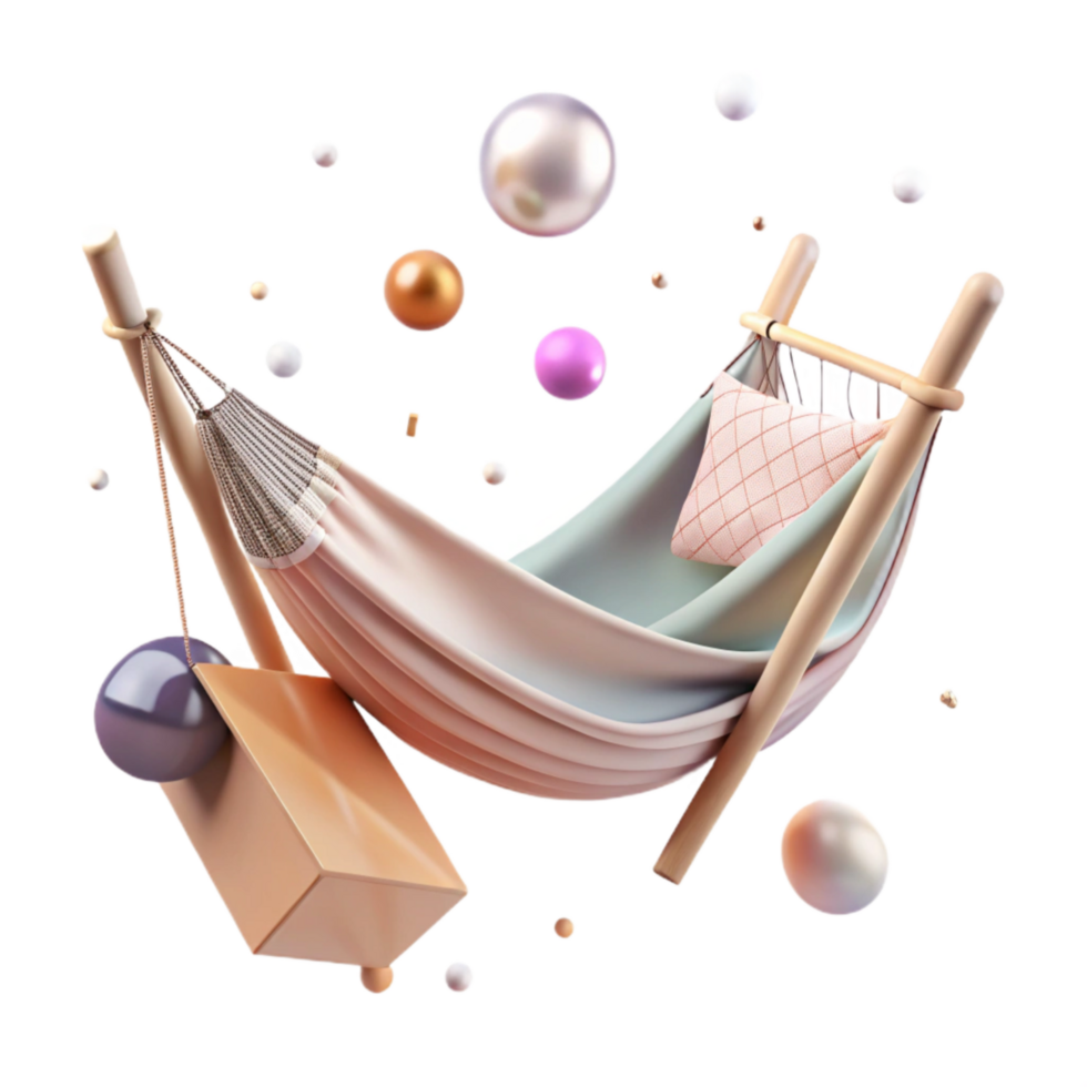 stunning minimalist Empty Hammock Swaying in Breeze Cutout Transparent Background professional png