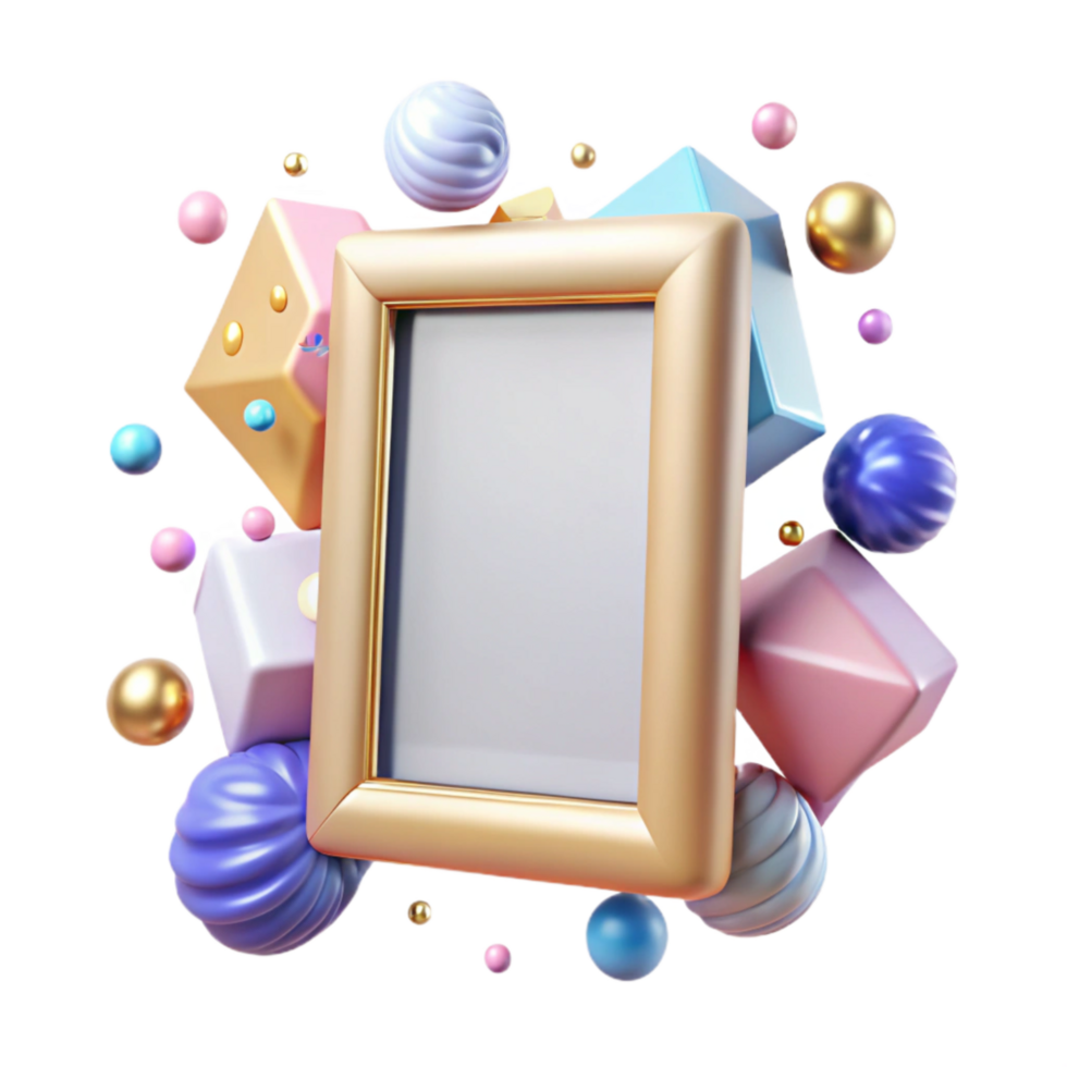 extraordinary creative Empty Picture Frame Isolated with Ornate Design authentic png
