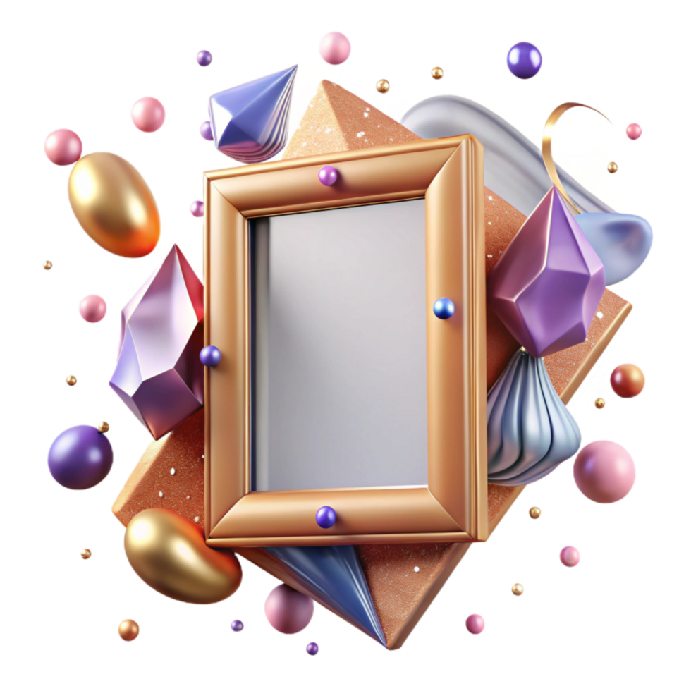 impressive vintage Empty Picture Frame Hanging Isolated png