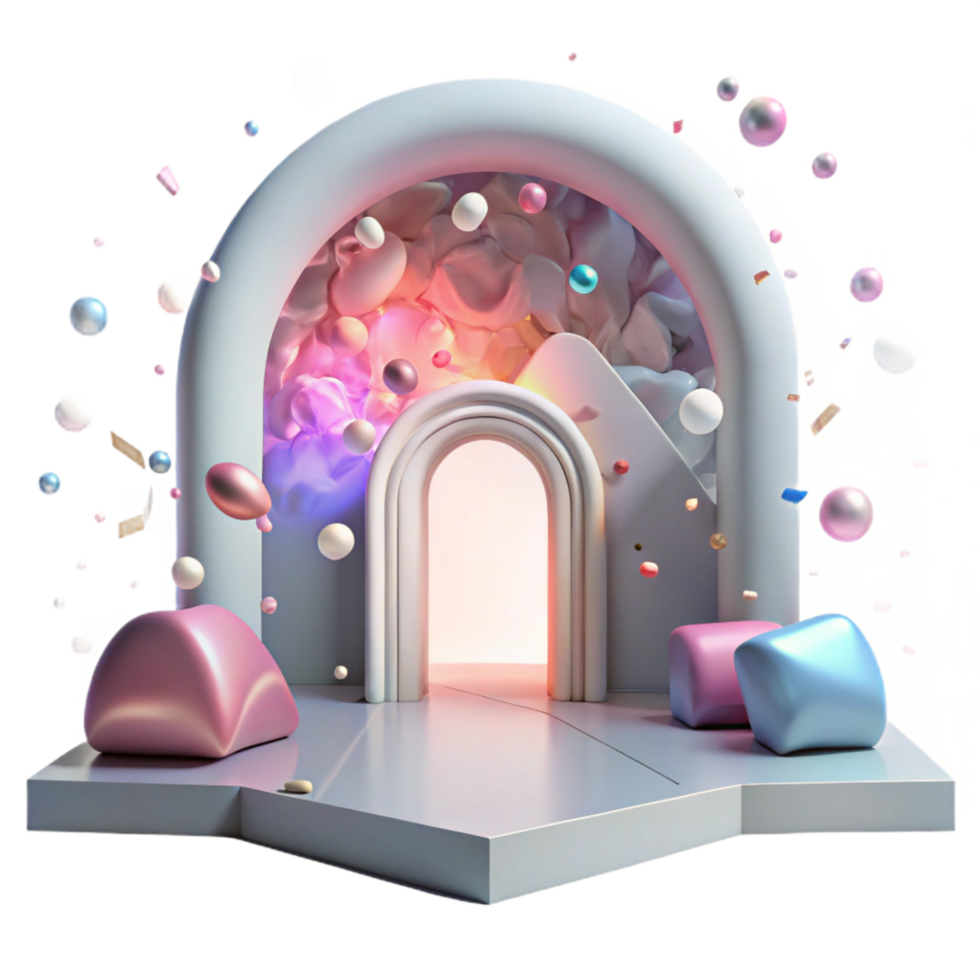 extraordinary abstract Empty Room with a View of Another World Cutout Transparent Background png