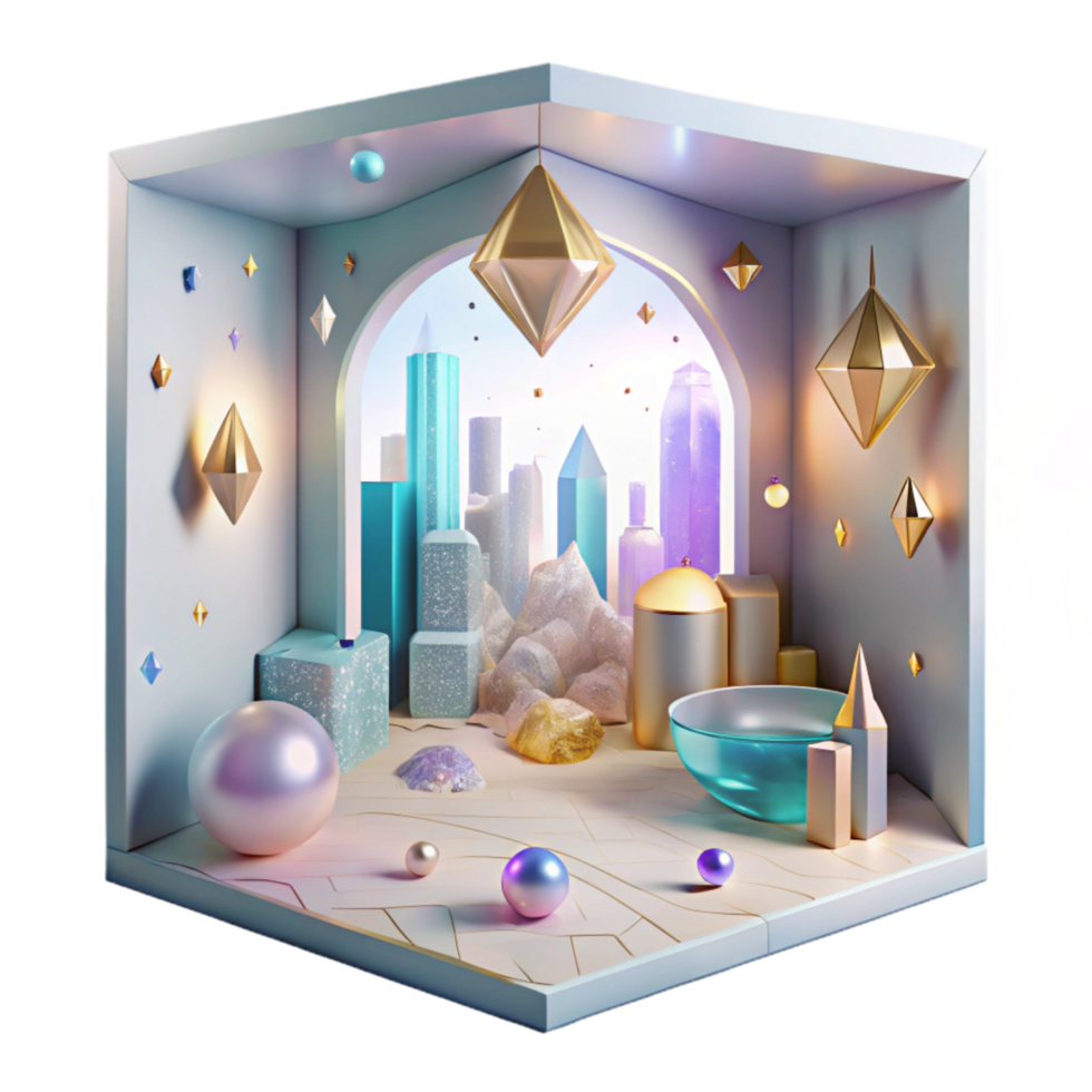 dramatic classic Empty Room with a View of Another World Cutout Transparent Background genuine png