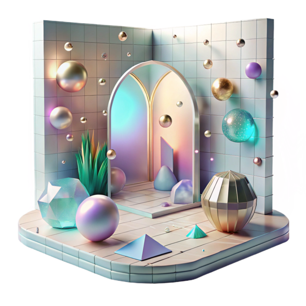 serene vintage Empty Room with a View of Another World Cutout Transparent Background genuine png