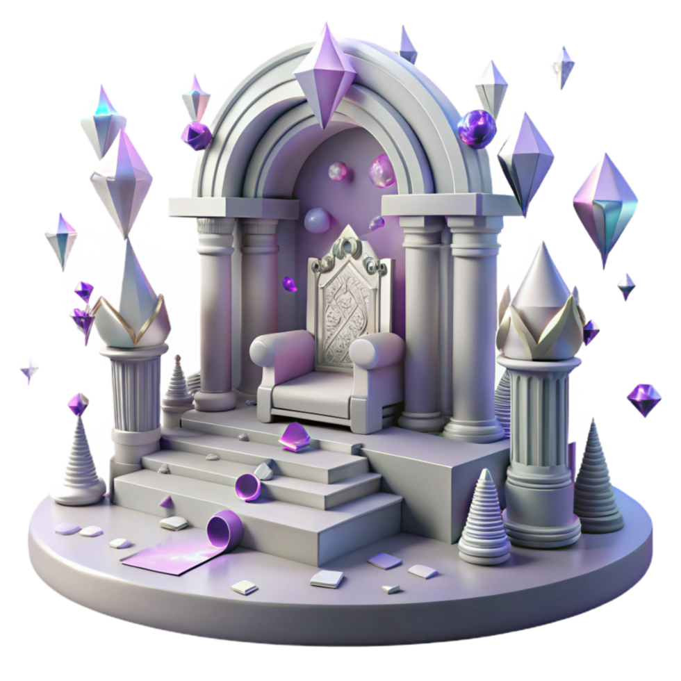 extraordinary creative Empty Throne Room Isolated with Grand Architecture png