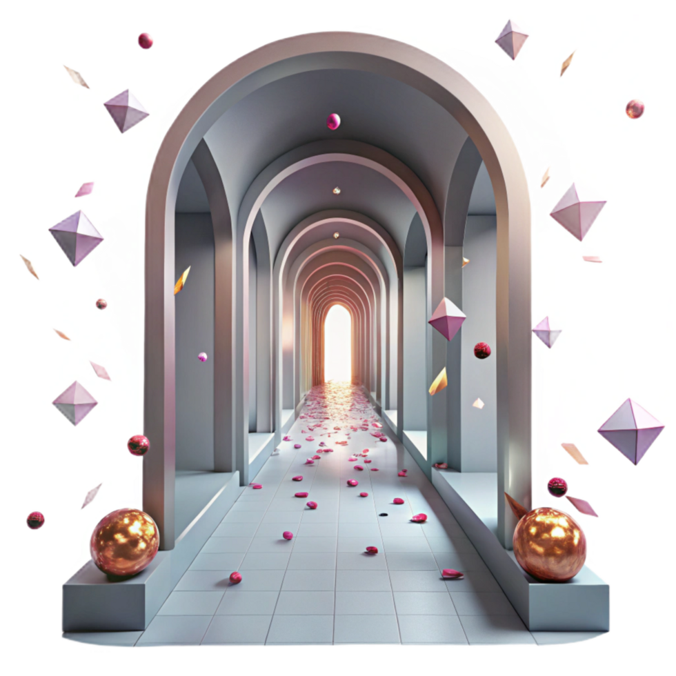 impressive vintage Empty Whispering Walls Corridor Low Angle Isolated Element professional png