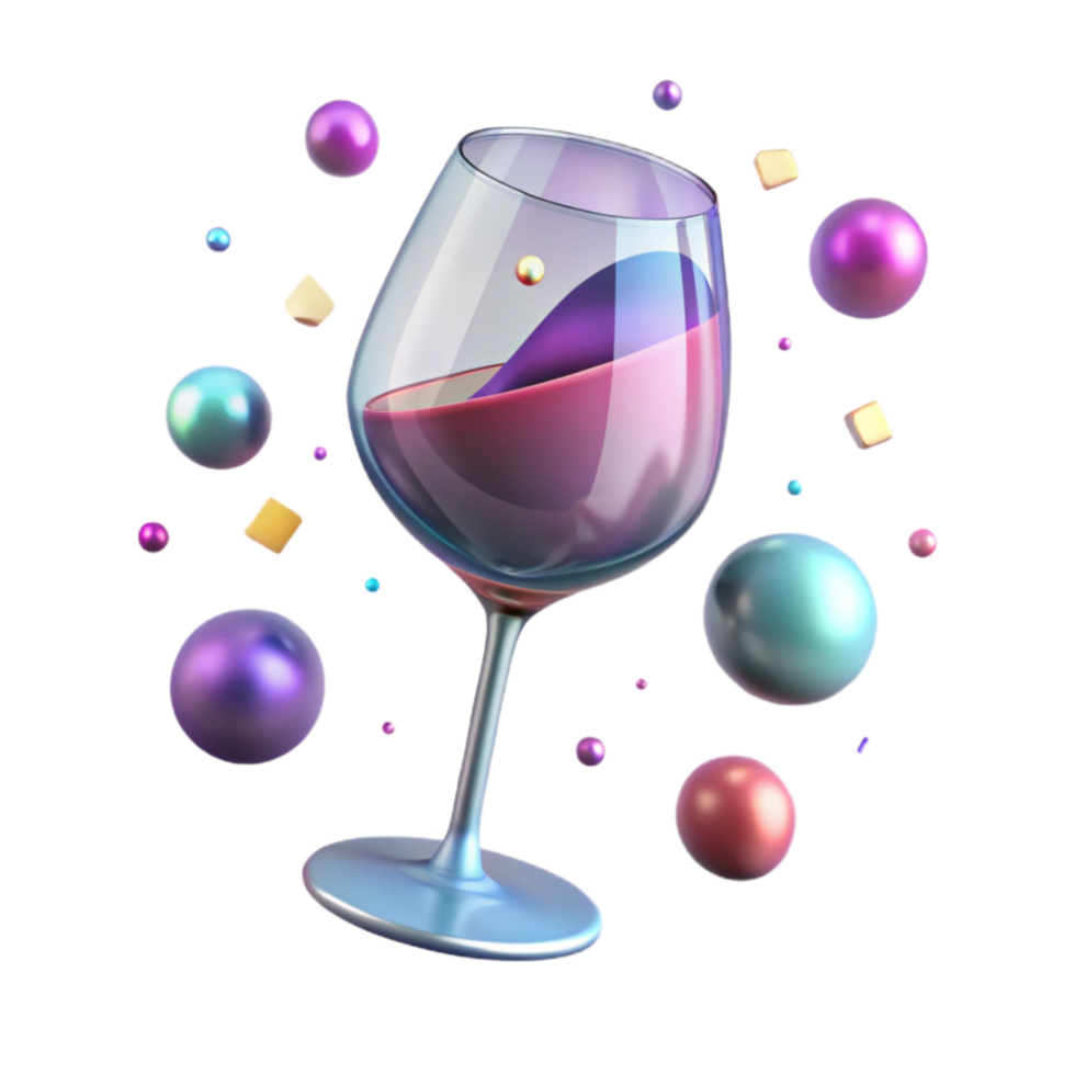impressive creative Empty Wine Glass Isolated Element with Stem png