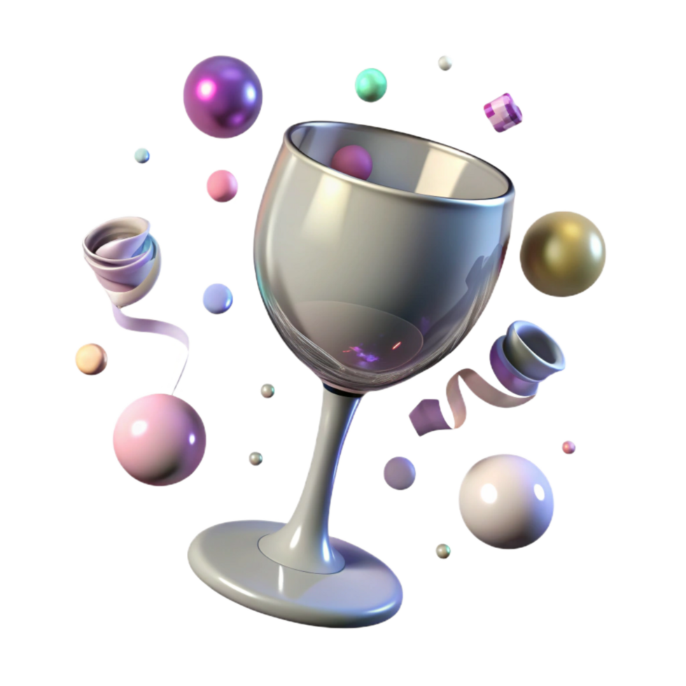 vibrant rustic Empty Wine Glass Isolated Element with Stem original png