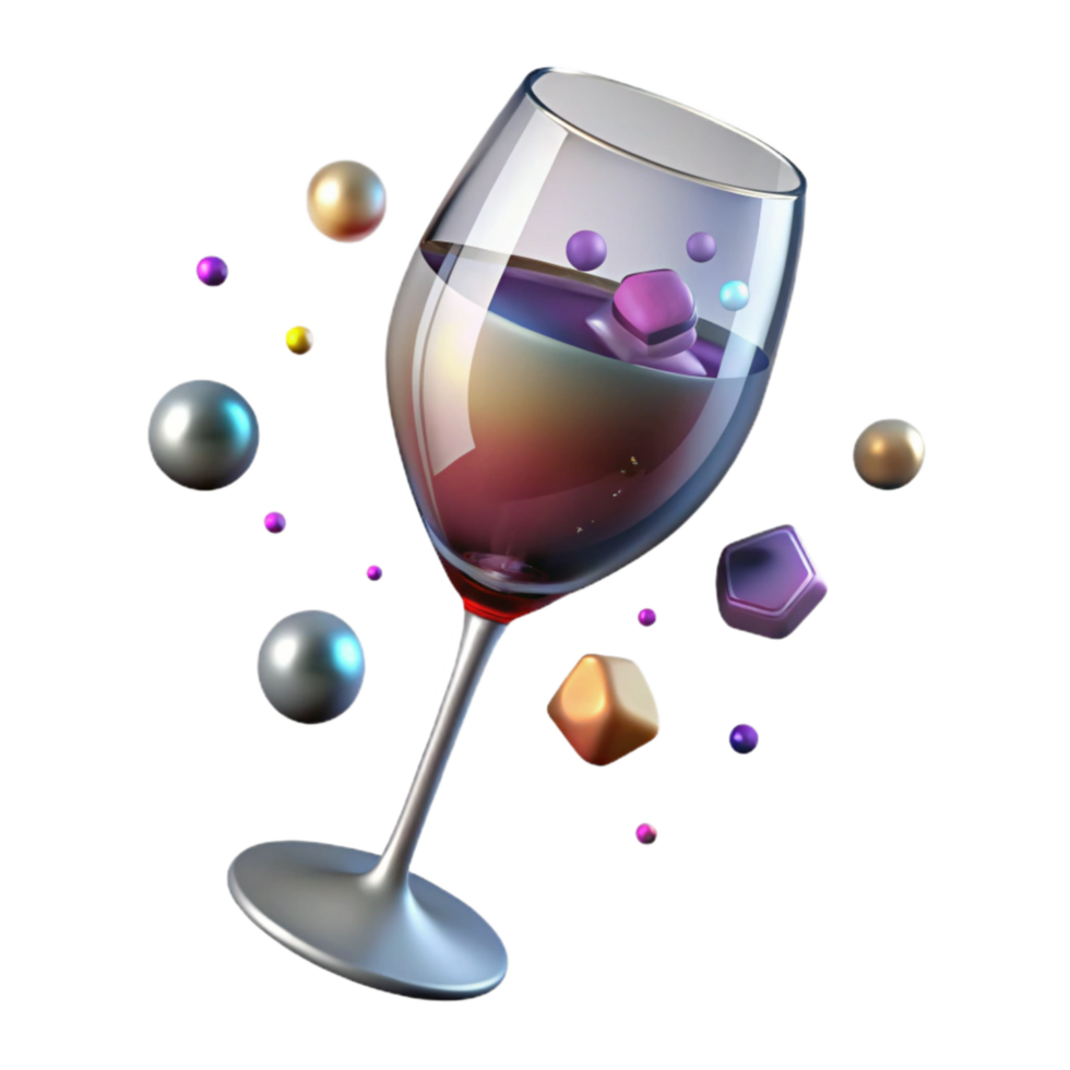 stunning artistic Empty Wine Glass Side View Isolated Cutout professional png