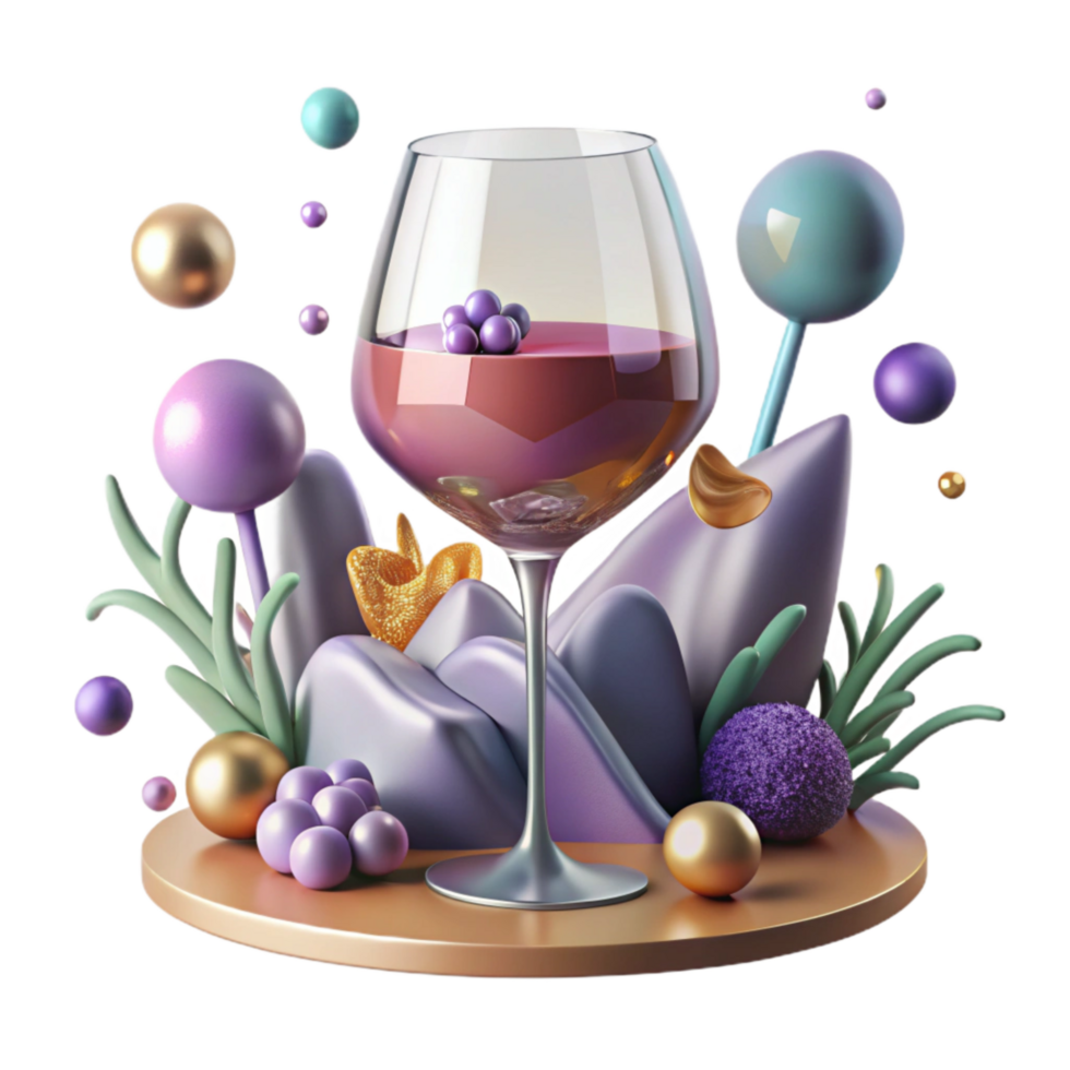 dramatic traditional Empty Wine Glass Isolated Element with Stem high quality png
